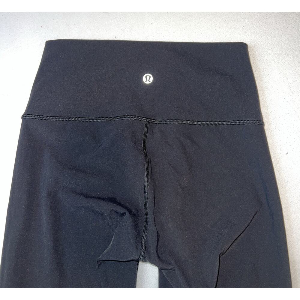 Lululemon Black Ankle Leggings Size S Stretch Yoga Nylon Polyester Athleisure - Picture 4 of 5